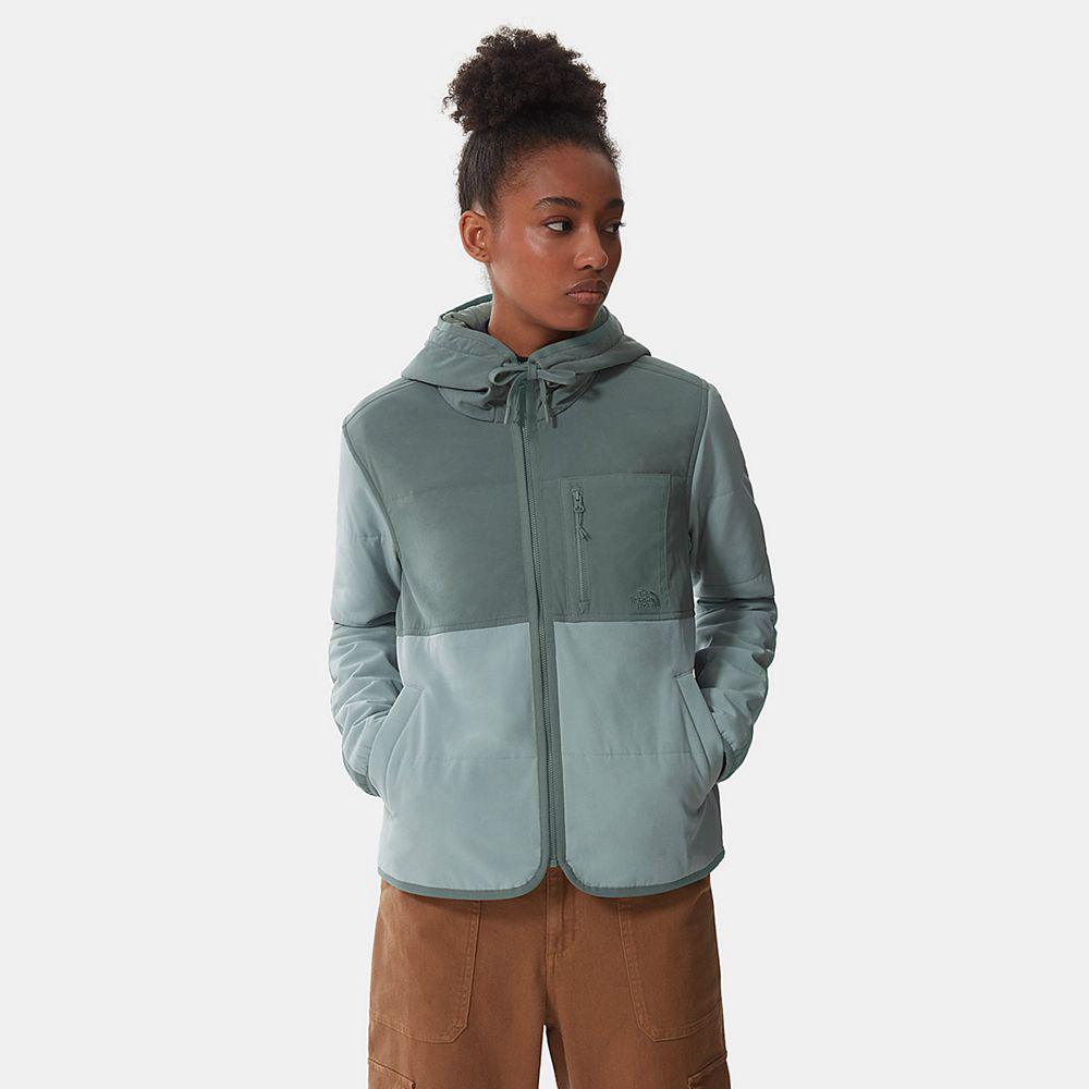 The North Face Mountain Hoodie Γυναικεια Πουλόβερ - Ασημι Μπλε / Πρασινο (XARI49081)